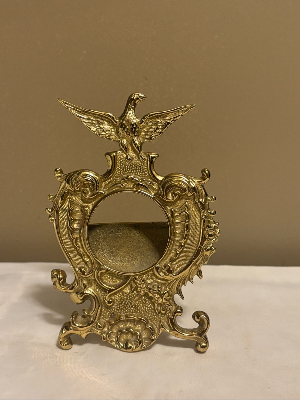 Ornate  Federal Brass Eagle Pocket Watch Holder Stand